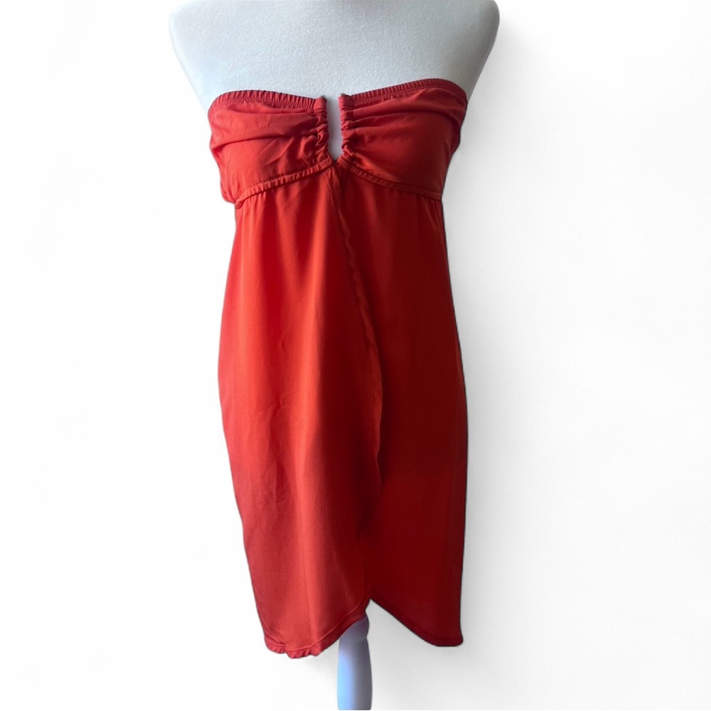 Strapless orange beach women’s cover up